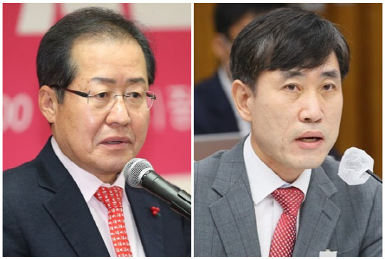 홍준표 무소속 의원(왼쪽)과 하태경 국민의힘 의원. 연합뉴스